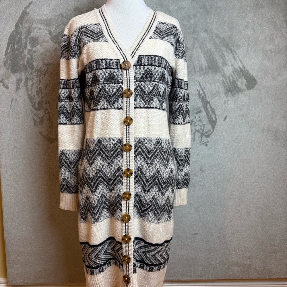 NWT Lucky Brand Cozy Scandi Bohemian Festival Long Sweater Cardigan Wmn’s Sz M